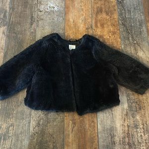 Baby Gap Black Faux Fur Jacket